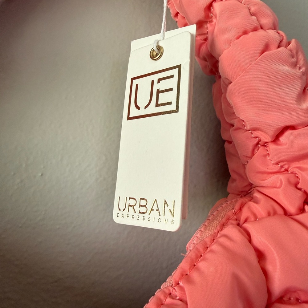 Urban Expressions Pink Quilted Shoulder Bag - Picture 2 of 4